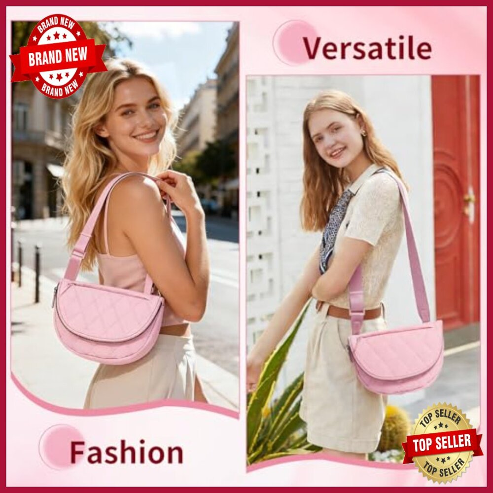 Medium Nylon Crescent Moon Shoulder Bag, Adjustable Strap, Foldable & Waterproof - Picture 7 of 7